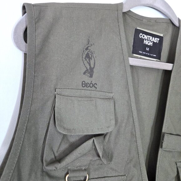 NWOT Contrast High Army Green Tactical Vest Size M - Picture 2 of 5